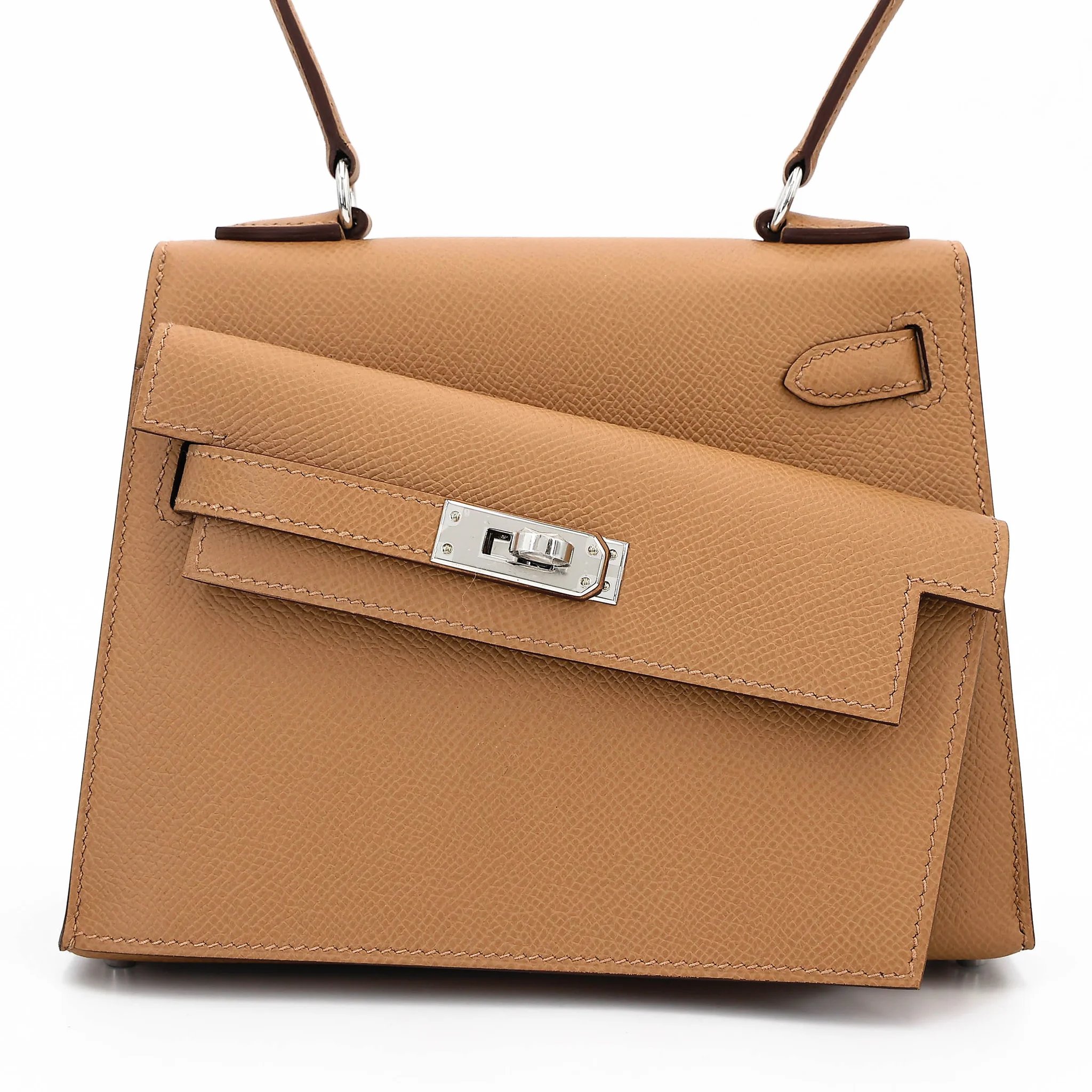 Brand New ( Rank N ) HERMÈS Limited Edition Kelly 20 en Desordre Biscuit (4B) Epsom Palladium hardware G (2026)