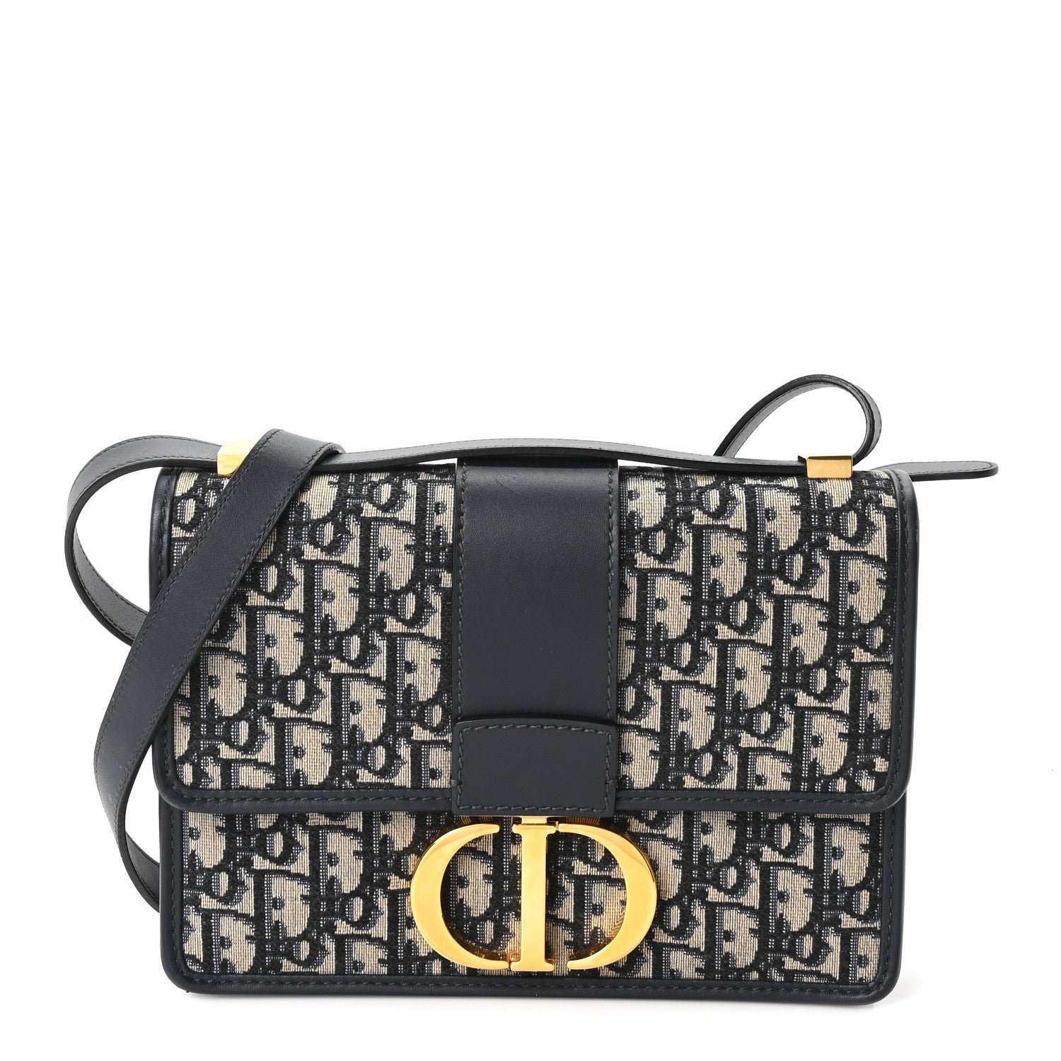 Christian Dior Oblique 30 Montaigne Flap Bag Blue
