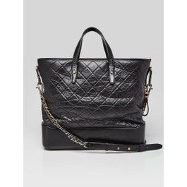 Chanel Black Quilted Calfskin Leather Large Gabrielle Shopping Tote Bag
