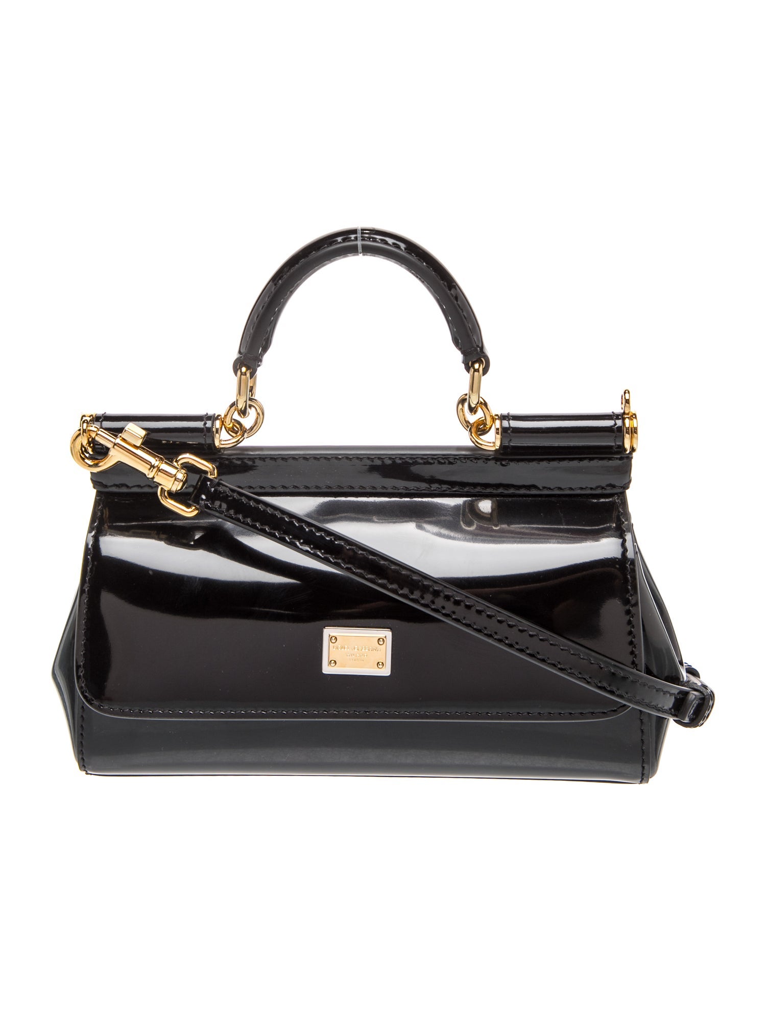 Patent Leather Top Handle Bag