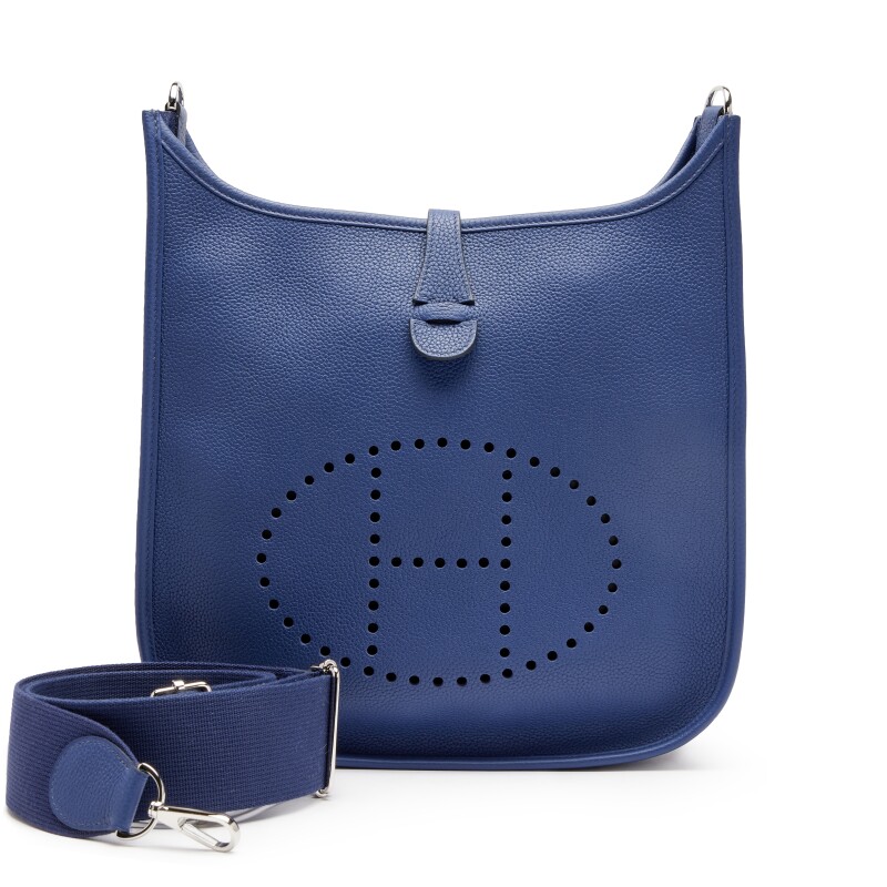 Hermes Bleu Saphir Clemence Evelyne III 29 Palladium Hardware, 2021