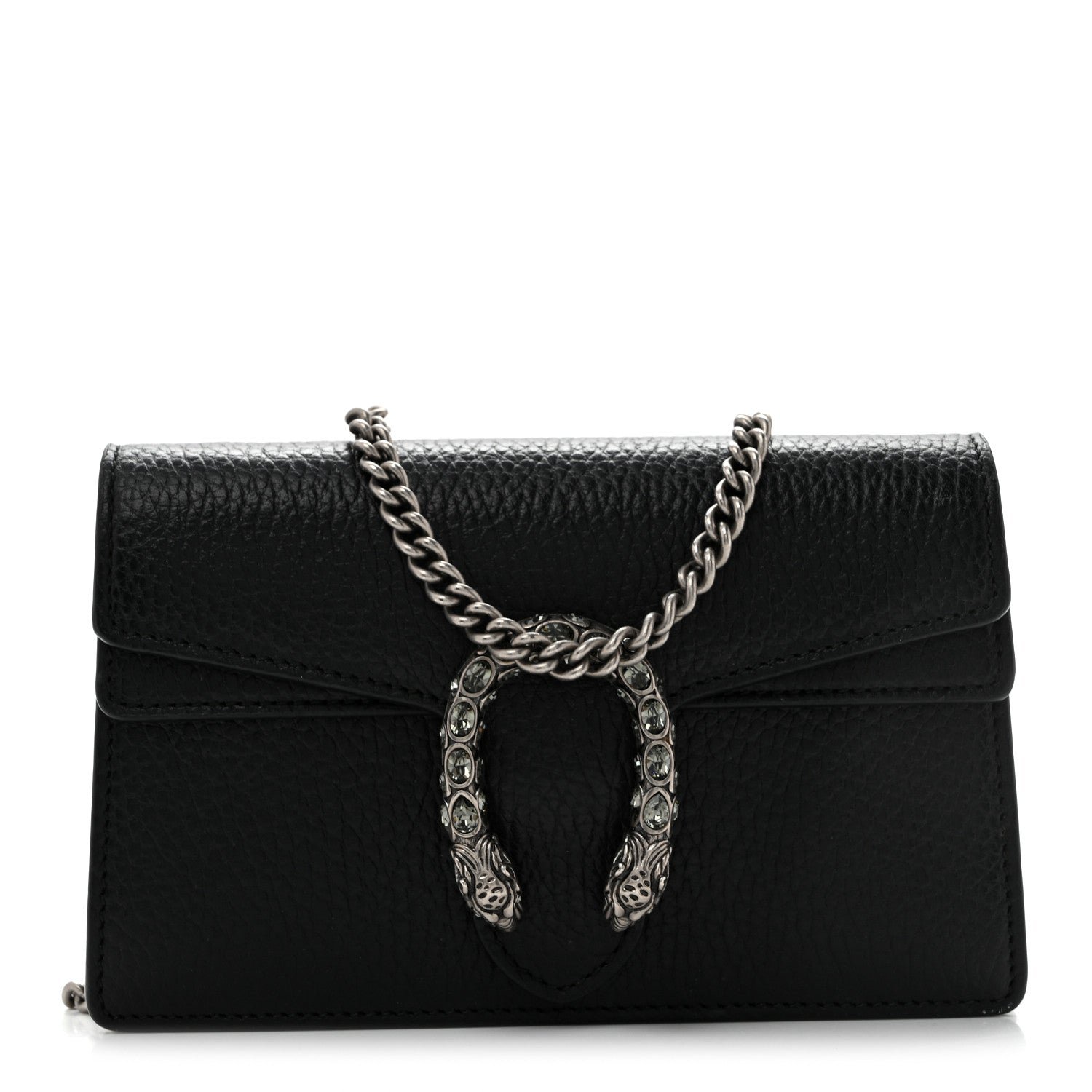 Gucci Calfskin Super Mini Dionysus Shoulder Bag Black
