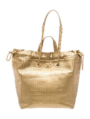 Paris-New York Large Coco Croc Embossed Tote