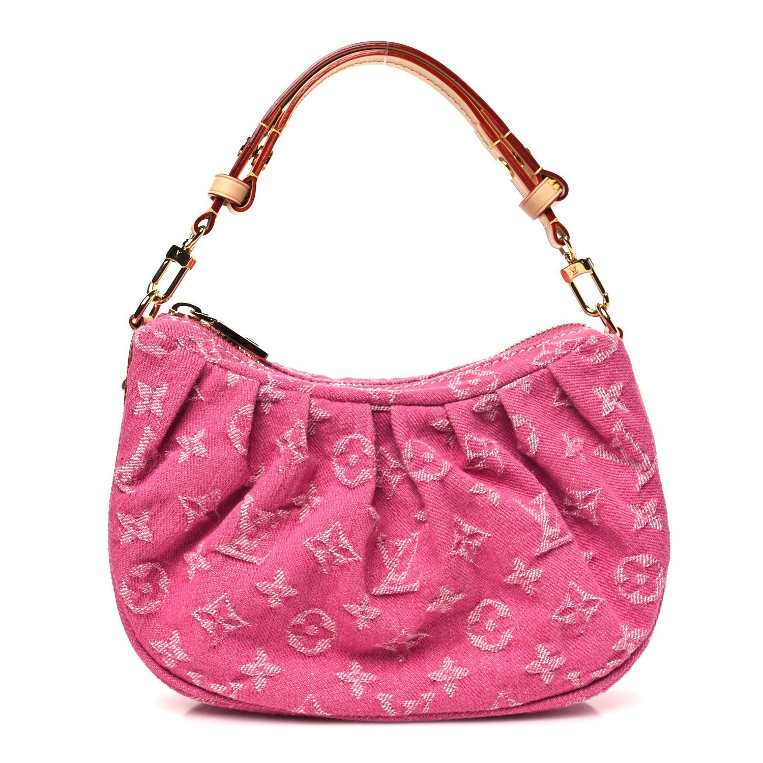Louis Vuitton Monogram Denim Pochette Valley Fuchsia