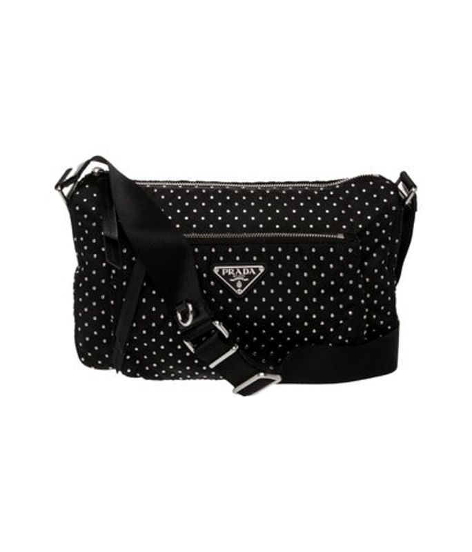 Prada Tessuto Studded Tessuto Messenger Bag
