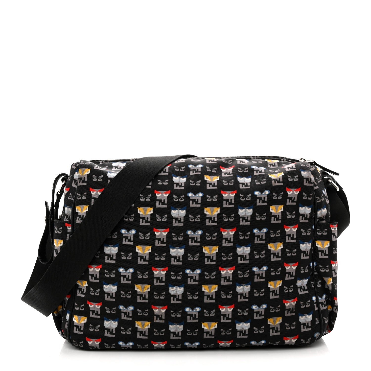 Fendi Fendi Nylon FF Monster Diaper Bag Black Multicolor