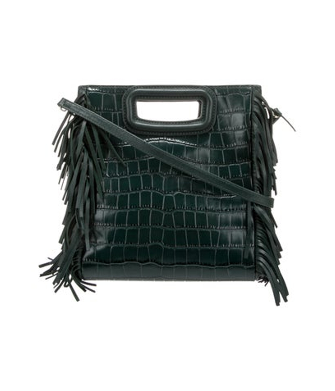 Maje Embossed Leather Top Handle Bag