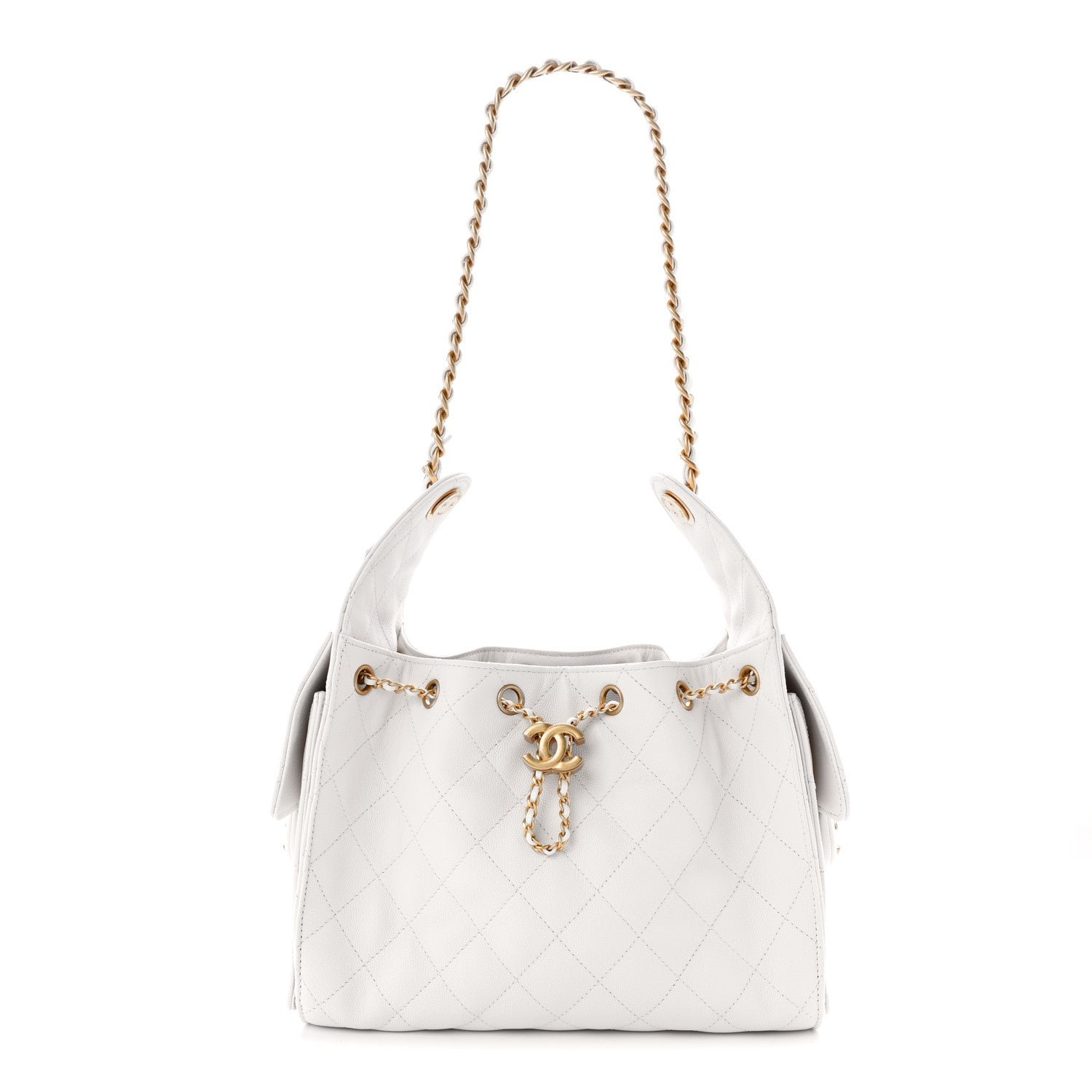 Chanel Caviar Quilted Small Chanel 25 Handbag White White