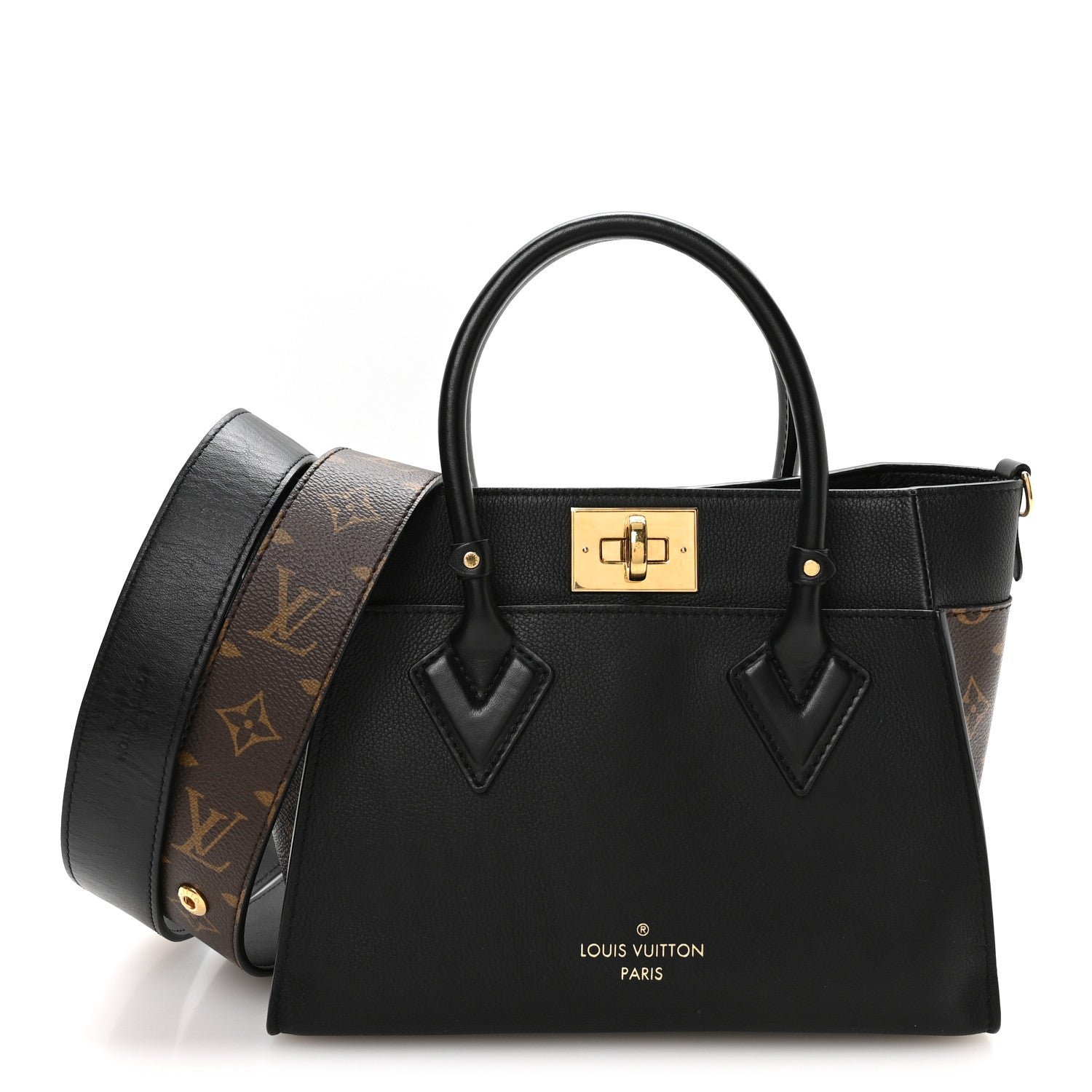 Louis Vuitton Calfskin Monogram On My Side PM Black