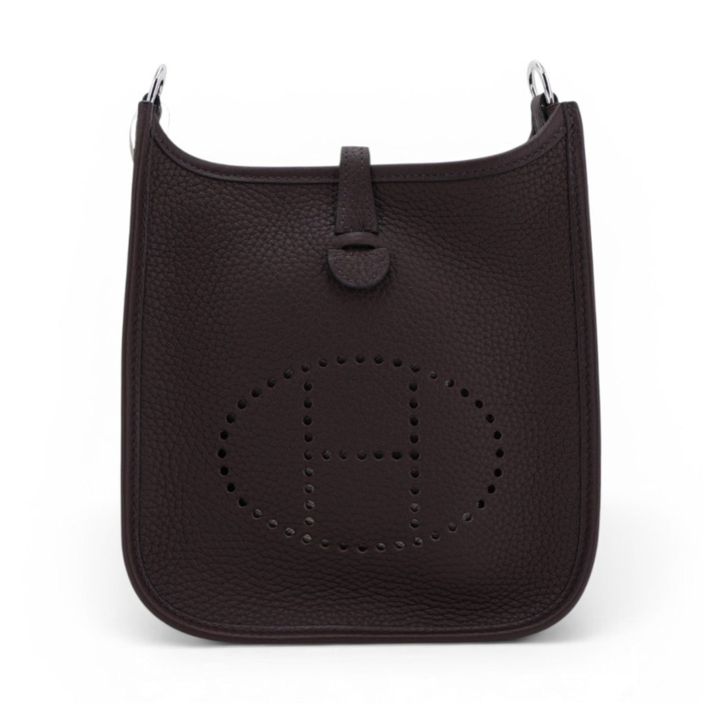 Unused ( Rank NS ) HERMÈS Mini Evelyne 16 Amazone 112cm Rouge Sellier (0G) Clemence Palladium hardware B (2023)