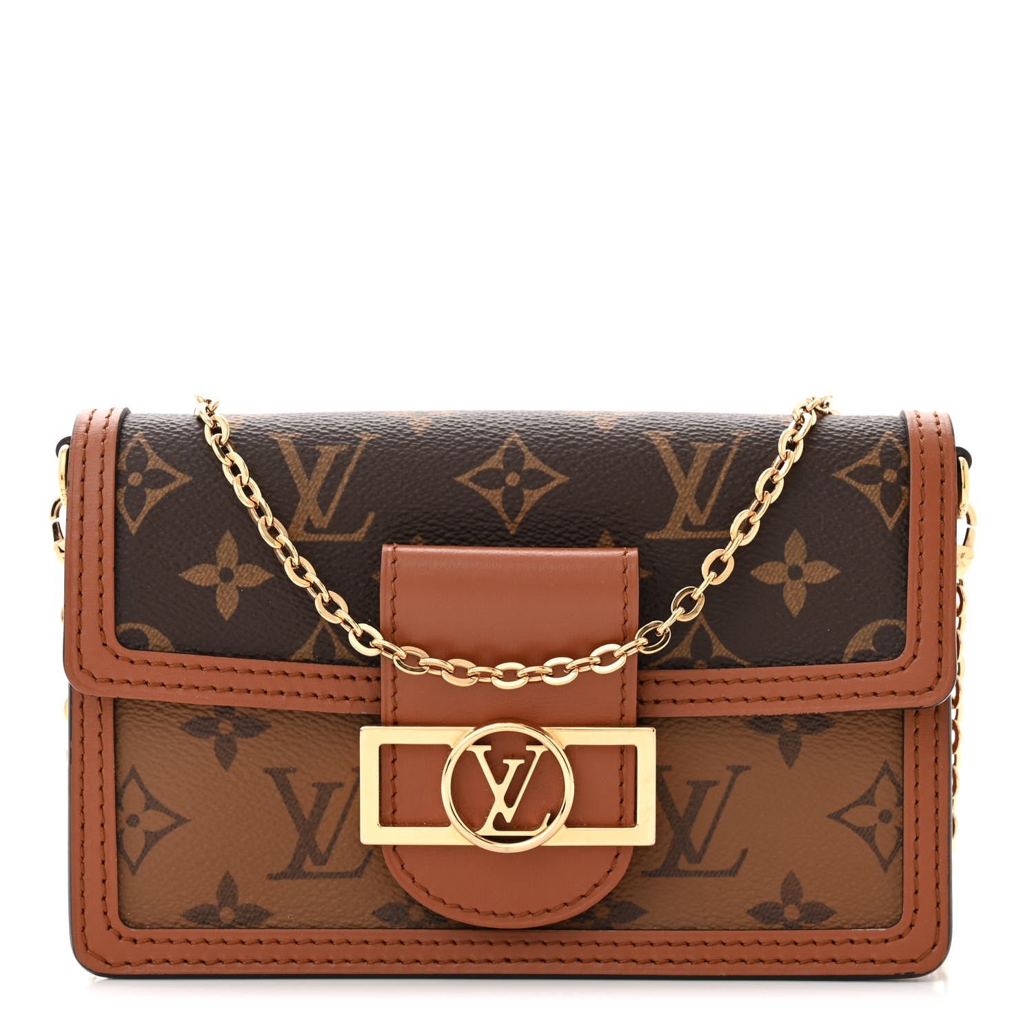 Louis Vuitton LOUIS VUITTON Reverse Monogram Dauphine Chain Wallet