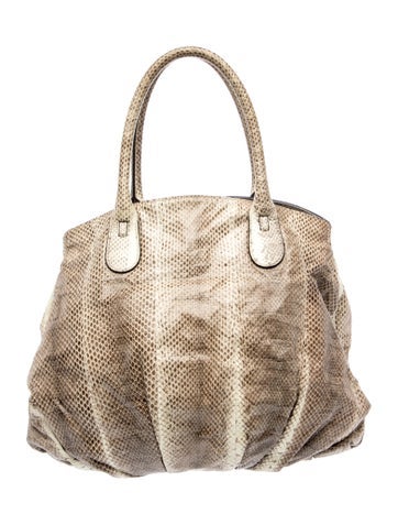 Zagliani Snakeskin Top Handle Bag