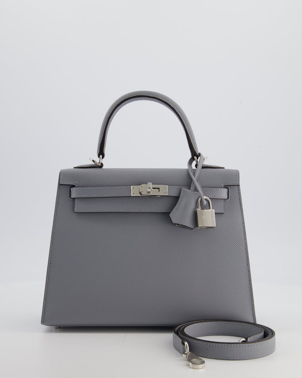 Hermès Kelly 25 Sellier Bag in Gris Pantin Epsom Leather with Palladium Hardware