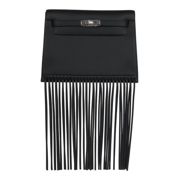 Hermes Hermes Kelly Danse Anate Black Swift Palladium Hardware