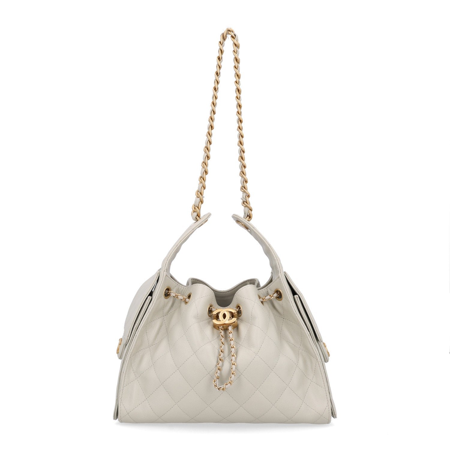 Chanel Caviar Quilted Small Chanel 25 Handbag Light Grey