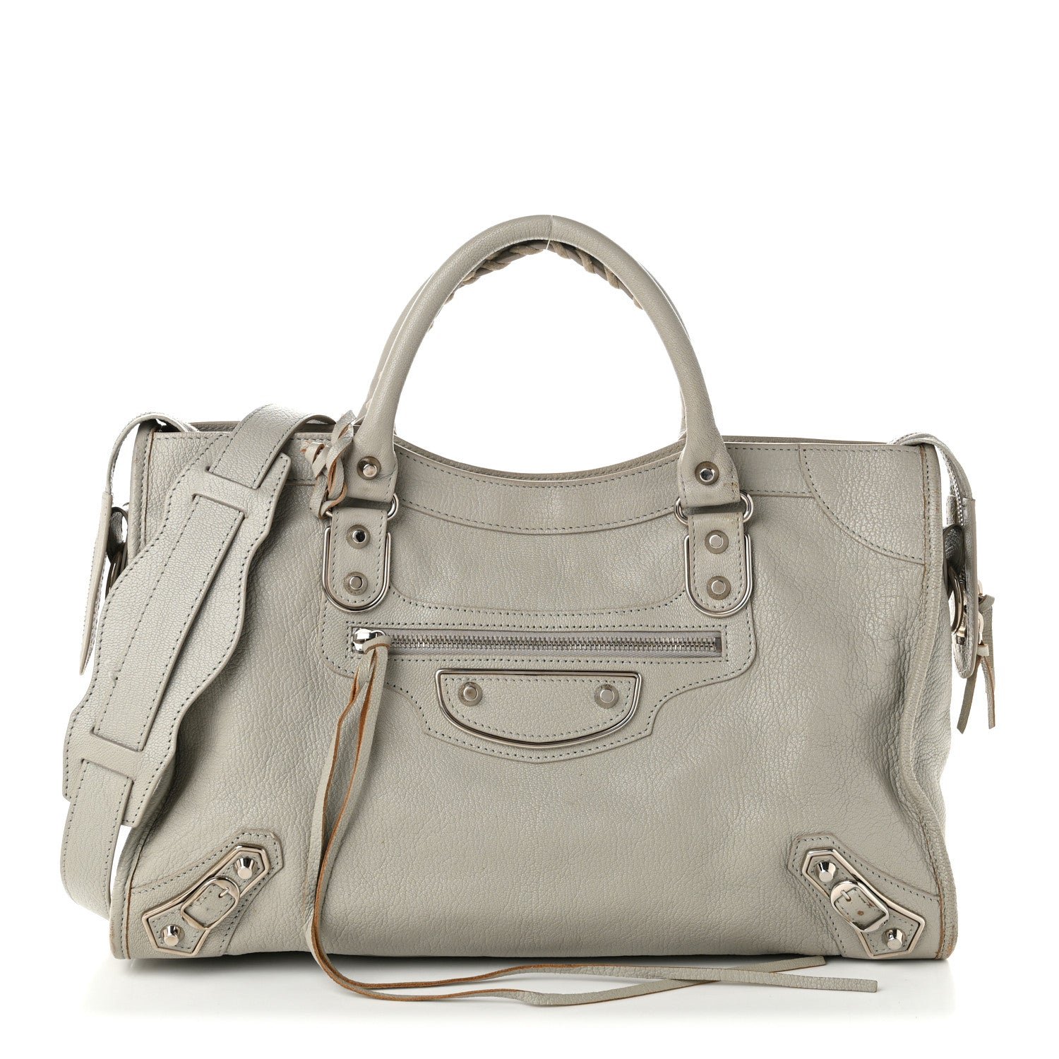 Balenciaga Chevre Silver Metallic Edge Hardware City Gris Glace