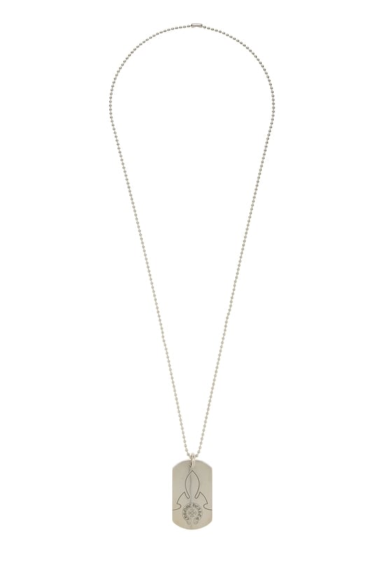 Chrome Hearts Sterling Silver One World One Piece Dog Tag Chain