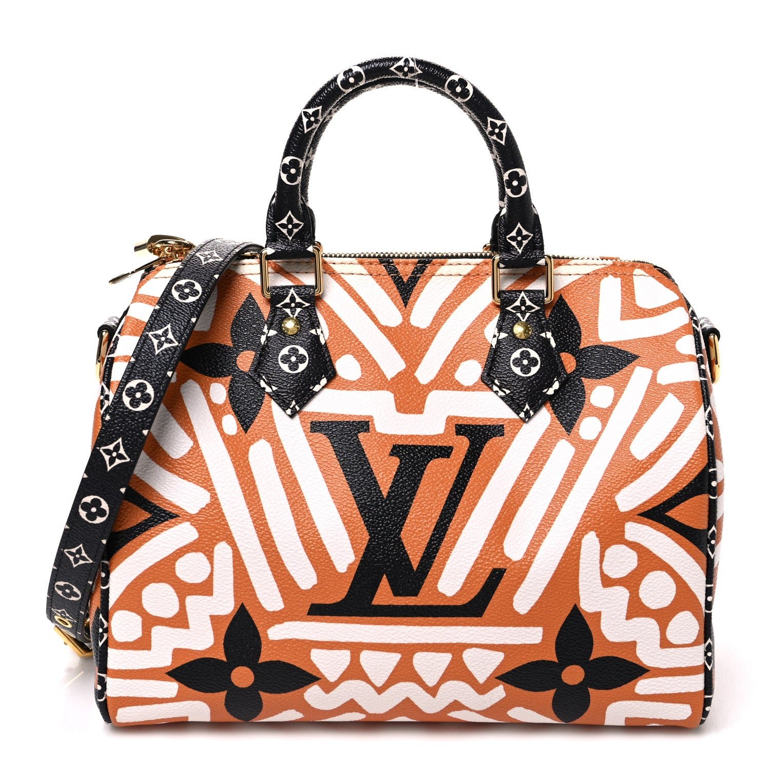Louis Vuitton Monogram Giant Crafty Speedy Bandouliere 25 Creme Caramel