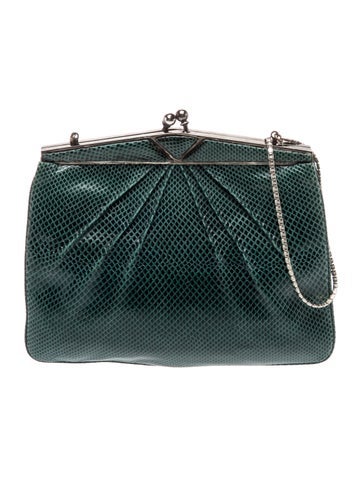Embossed Leather Evening Bag