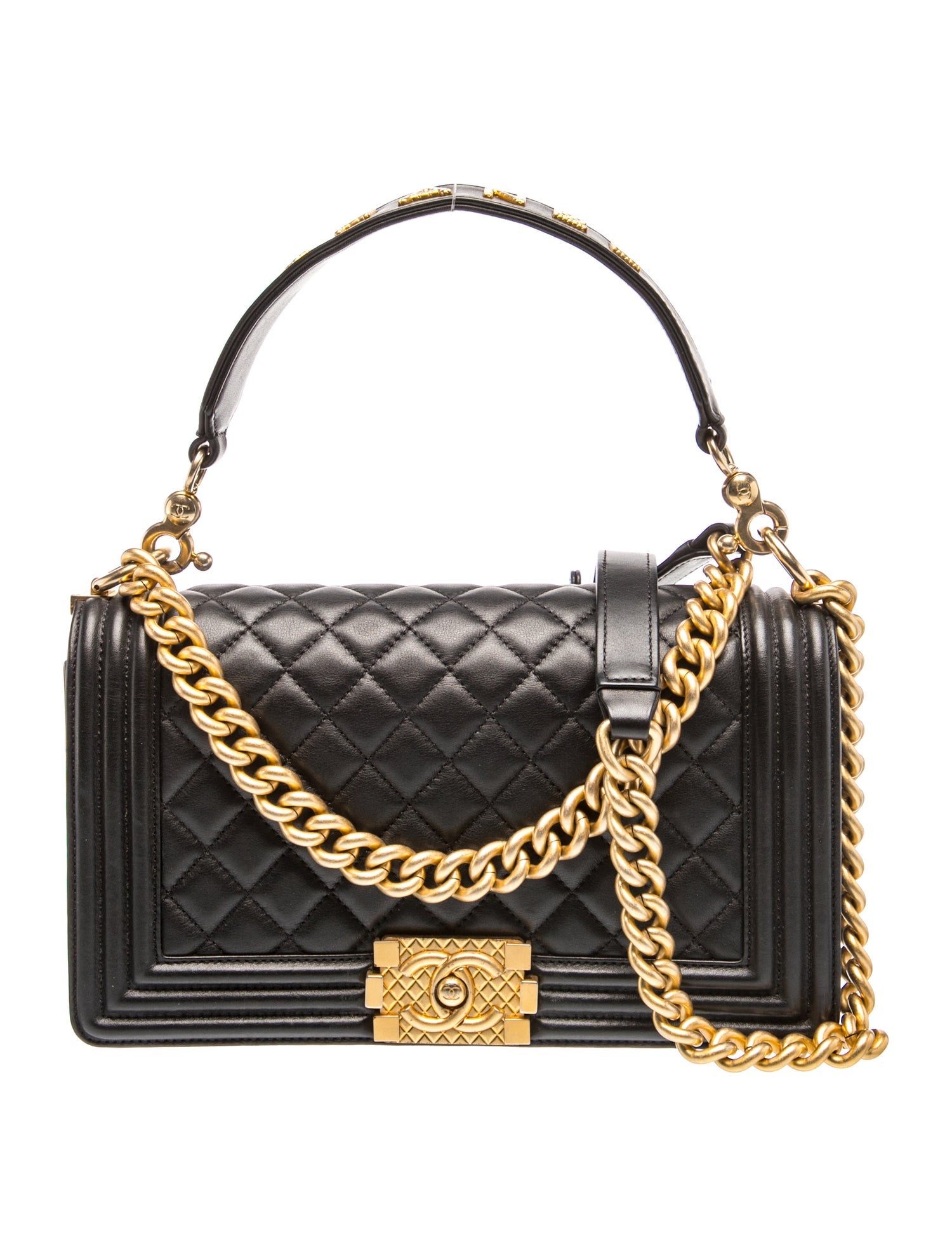 Medium Boy Top Handle Flap Bag