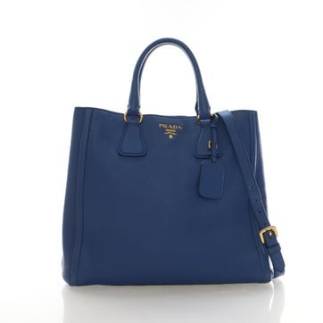 Vitello Daino Leather Tote Bag Large