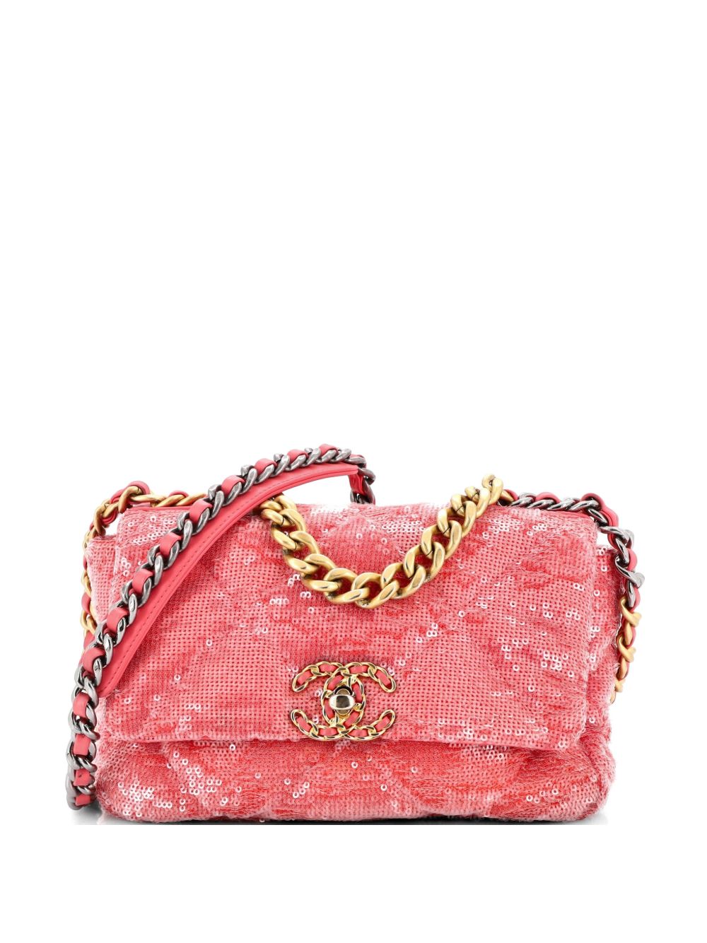 19 Flap Bag Quilted Sequins Medium shoulder bag