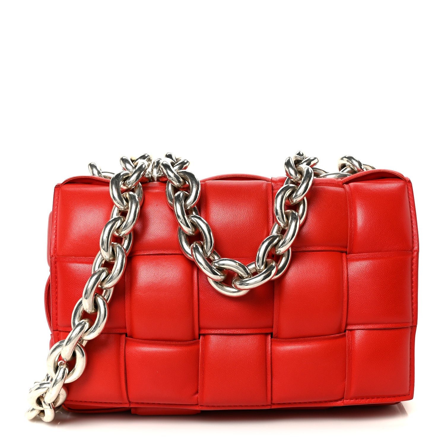 Bottega Veneta Bottega Veneta Lambskin Maxi Intreccio Padded Chain Cassette Crossbody Bag Nail Polish
