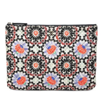 Paris Dubai Medium Quilted Printed Canvas O Case Clutch
