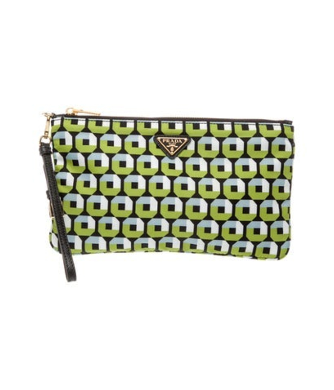 Prada Enameled Metal Triangle Clutch