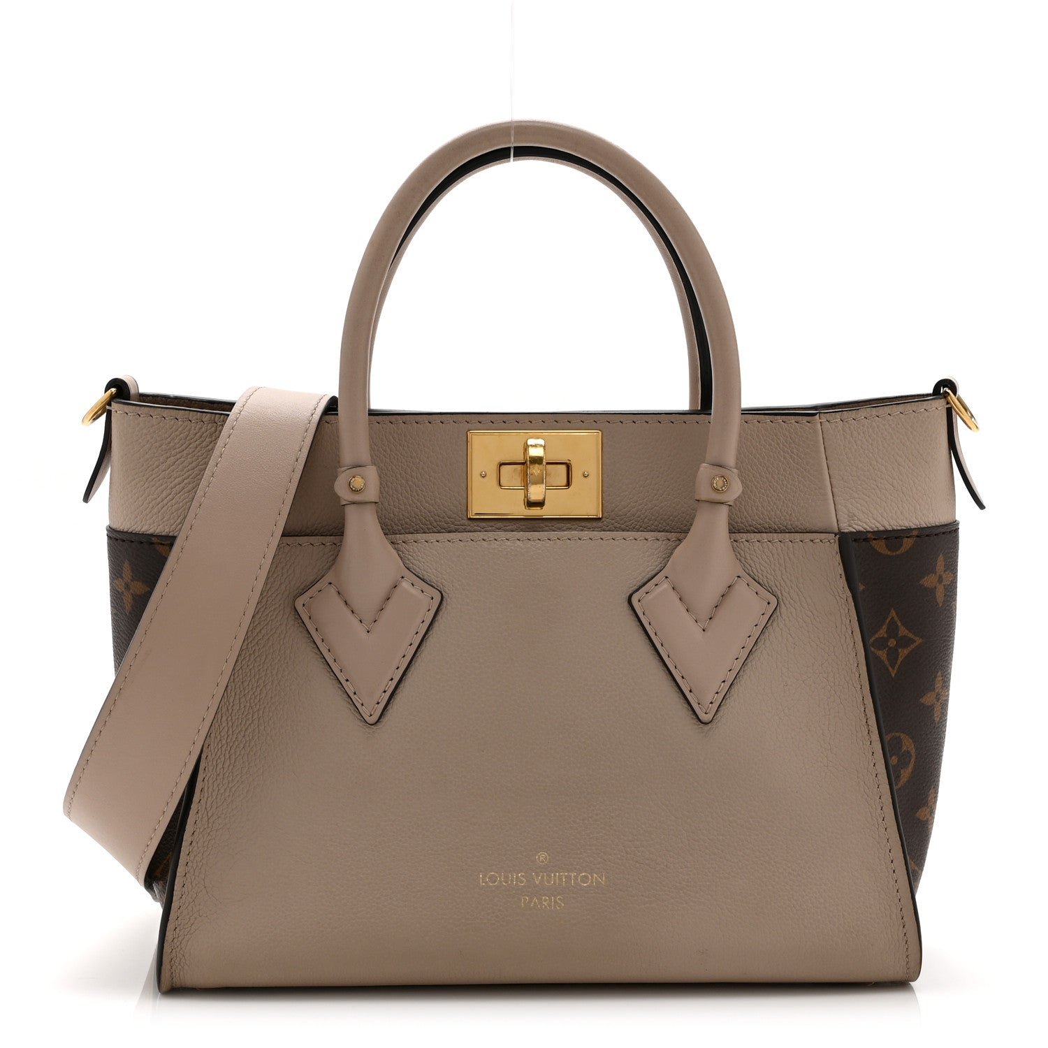 Louis Vuitton Calfskin Monogram On My Side PM Greige
