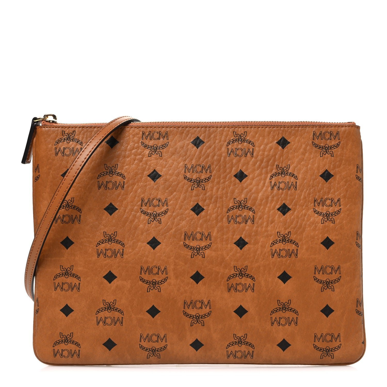 MCM MCM Visetos Original Medium Pouch Cognac