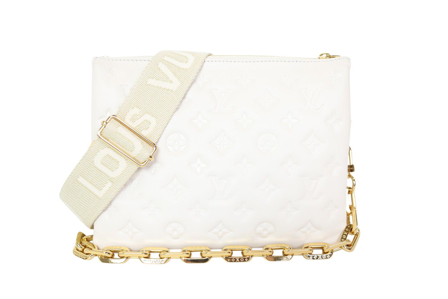 Louis Vuitton Louis Vuitton Coussin PM, White with Gold Hardware, Preowned in Box WA001