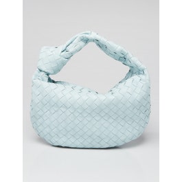Bottega Veneta Bottega Veneta Light Blue Intrecciato Woven Nappa Leather Teen Jodie Bag