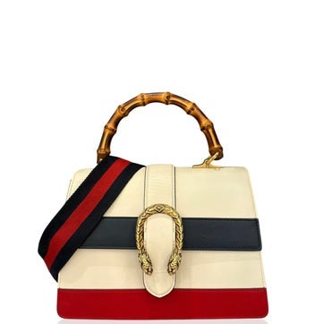 Calfskin Dioysus Bamboo Top Handle Bag