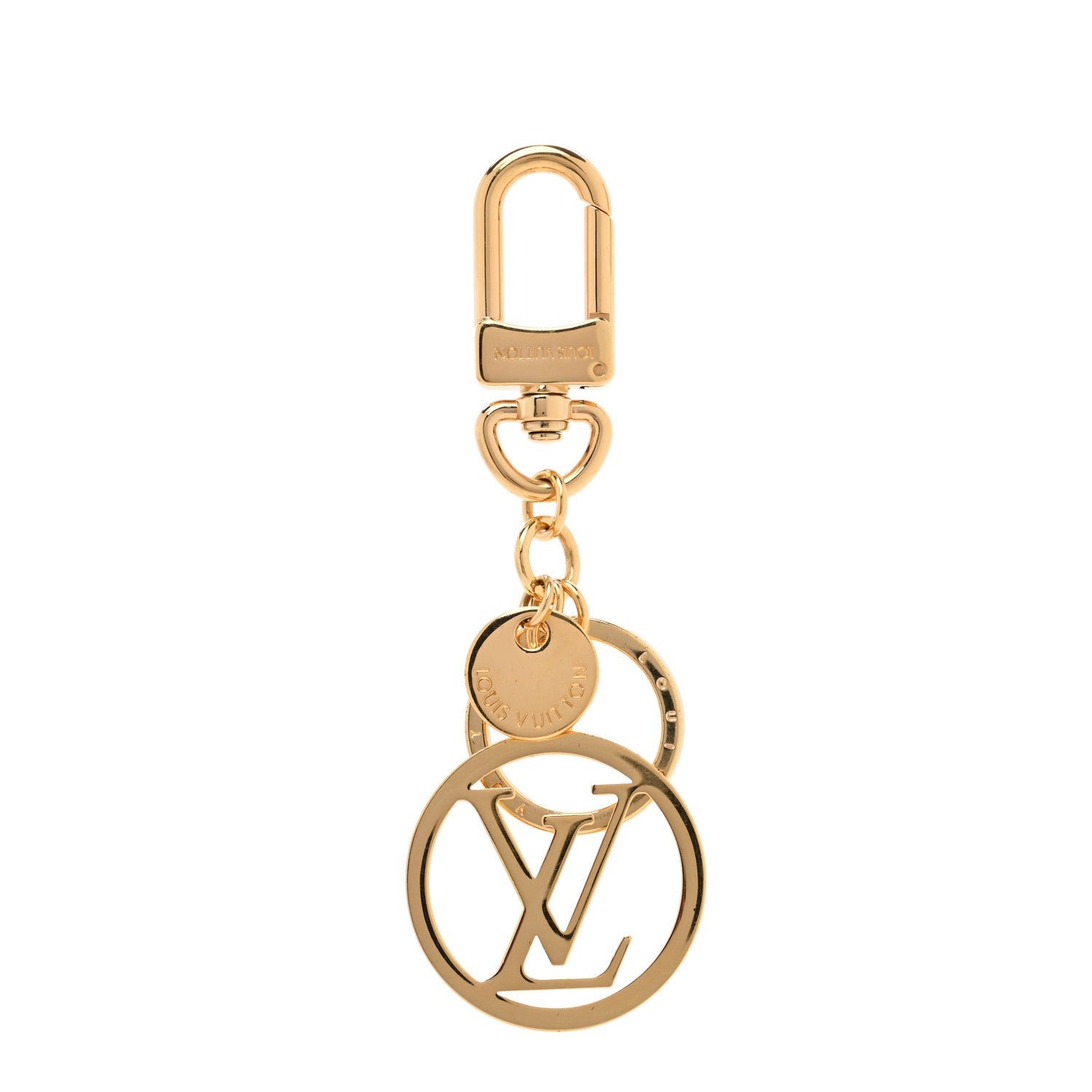 Louis Vuitton LV Circle Bag Charm Key Holder Gold