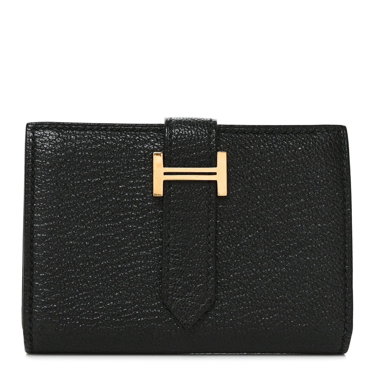 Hermes Chevre Mysore Mini Bearn Wallet Black