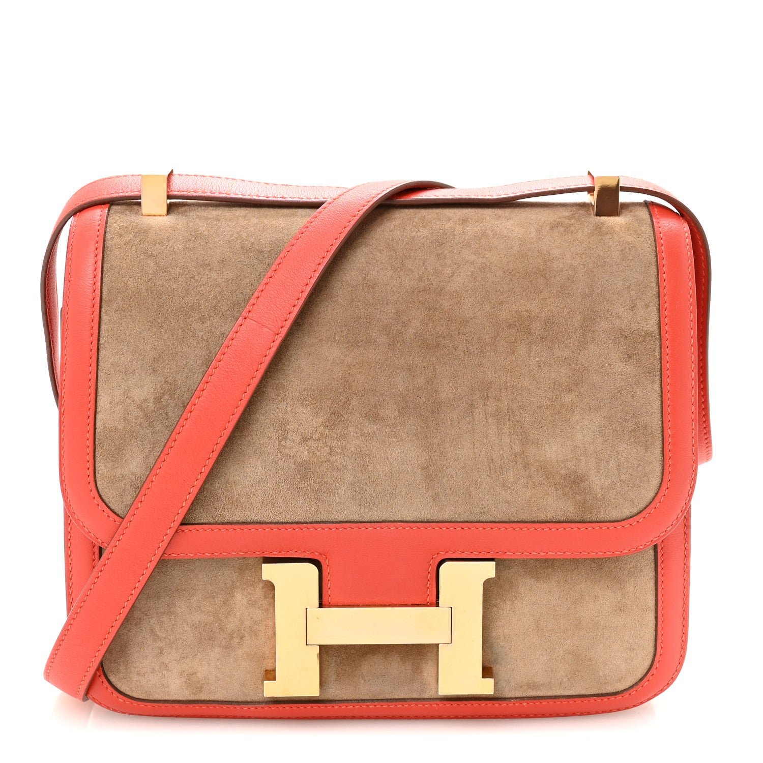 Hermes Hermes Veau Doblis Swift Constance 24 Chamois Capucine