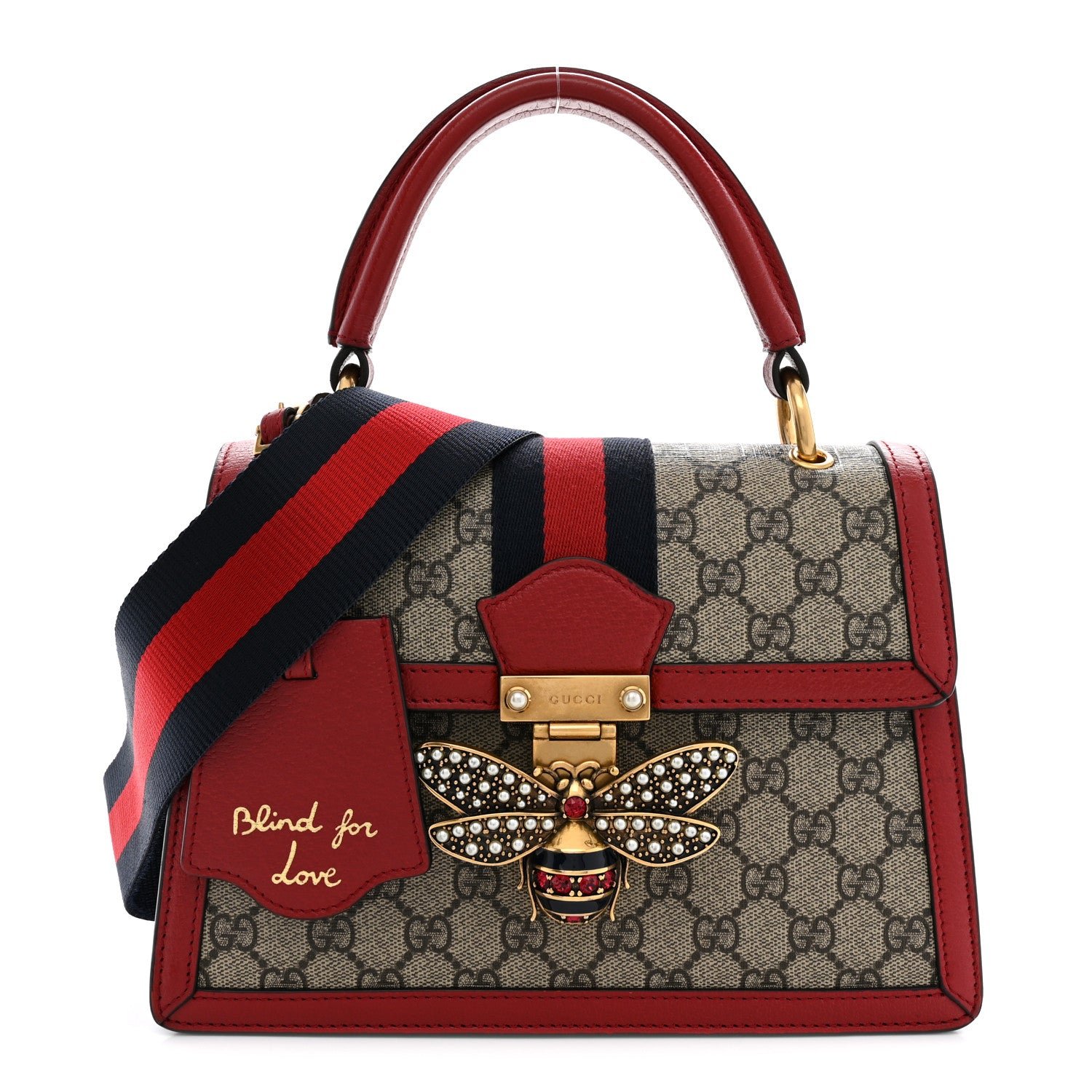 Gucci GG Supreme Monogram Small Queen Margaret Top Handle Bag Red