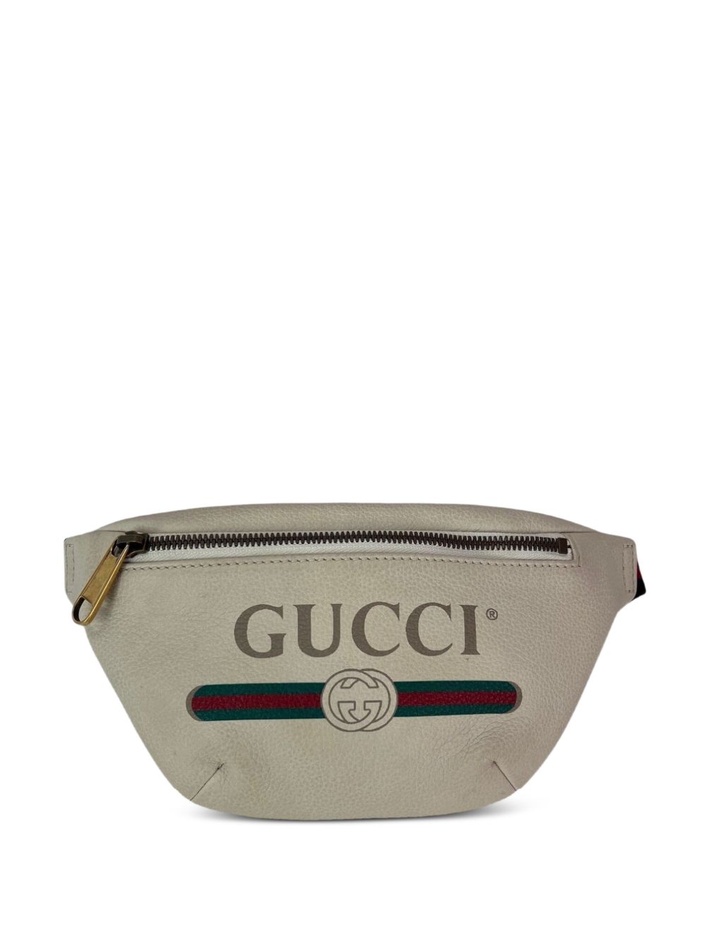 Web logo leather belt bag