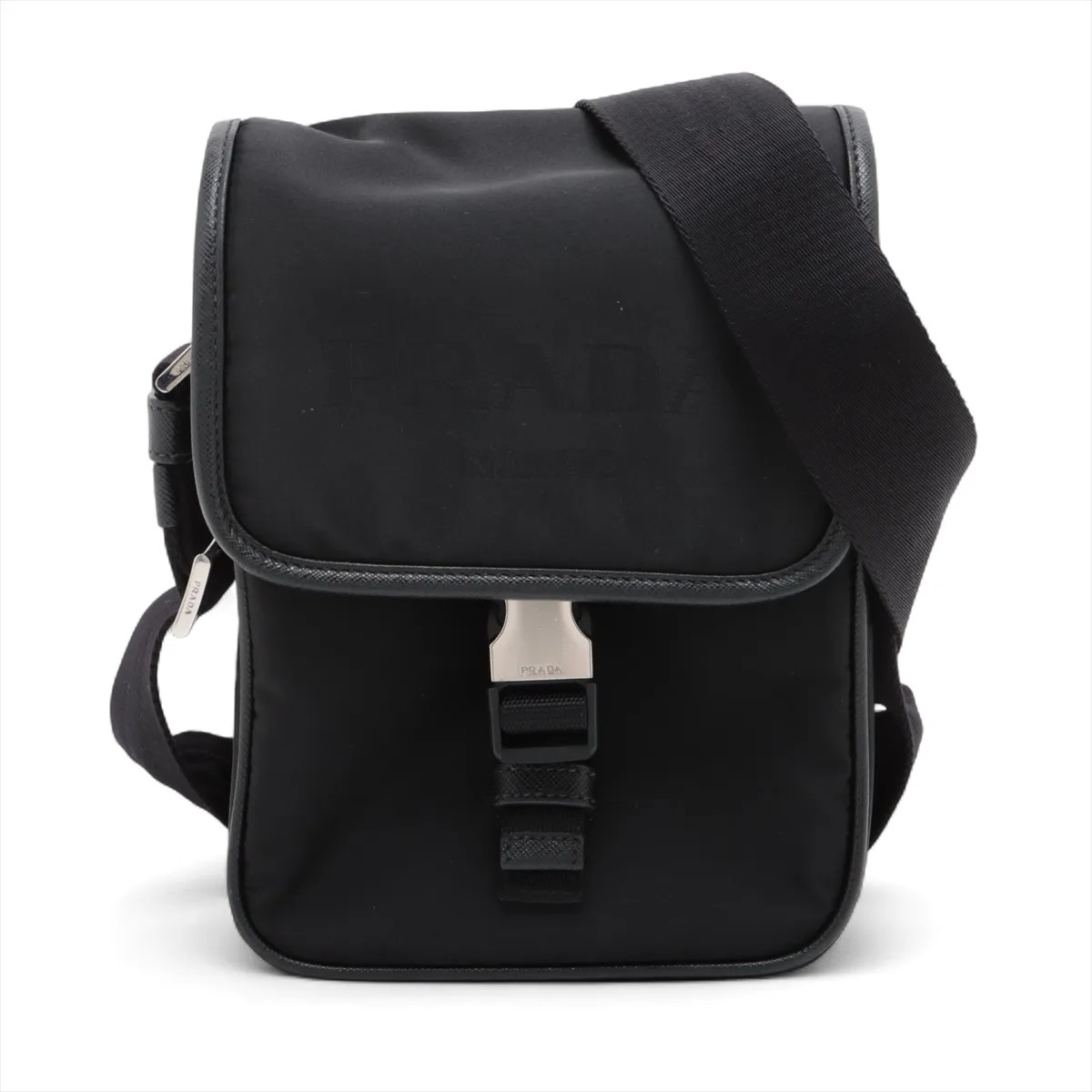 Prada Tessuto nylon x leather Shoulder bag Black 2VD028
