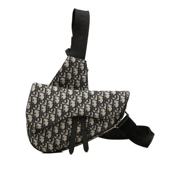 Oblique Canvas Saddle Crossbody