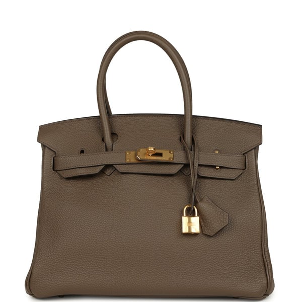 Hermes Pre-owned Hermes Birkin 30 Taupe Togo Gold Hardware