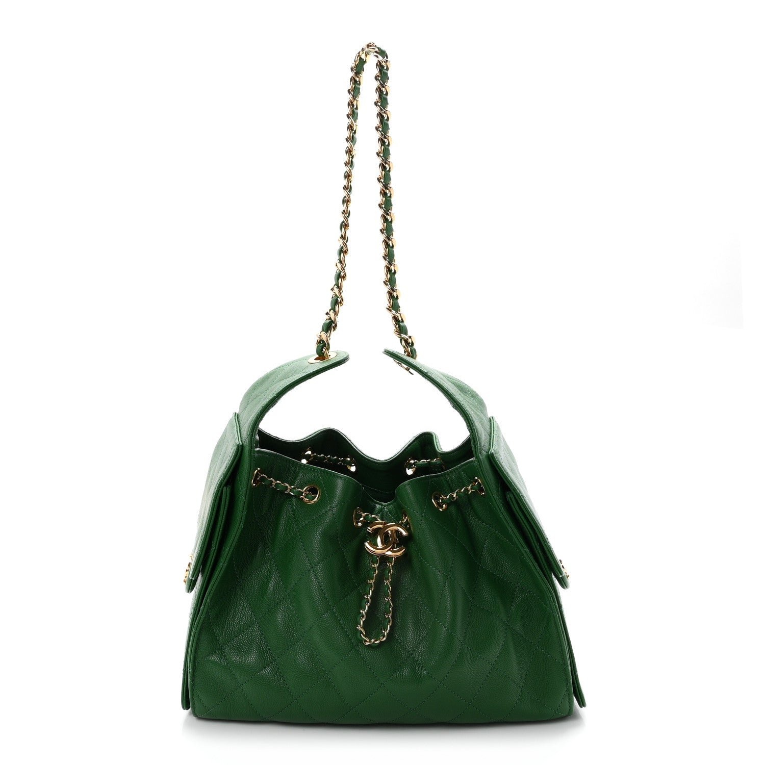 Chanel Caviar Quilted Small Chanel 25 Handbag Green