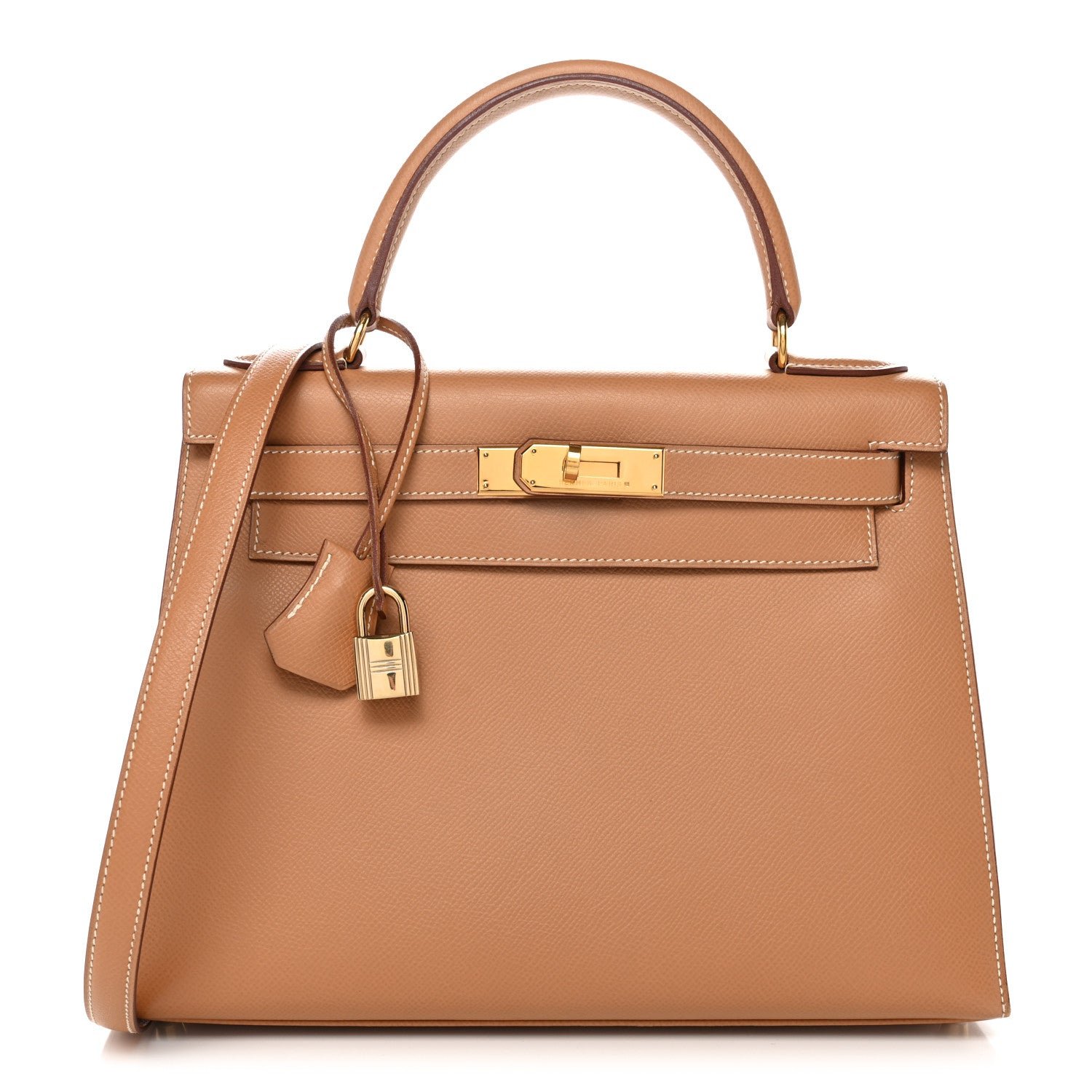 Hermes Courchevel Kelly Sellier 28  Tabac Camel
