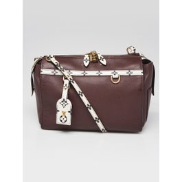 Louis Vuitton Louis Vuitton Chocolat Blanc Calfskin Leather Speedy Amazon MM Bag