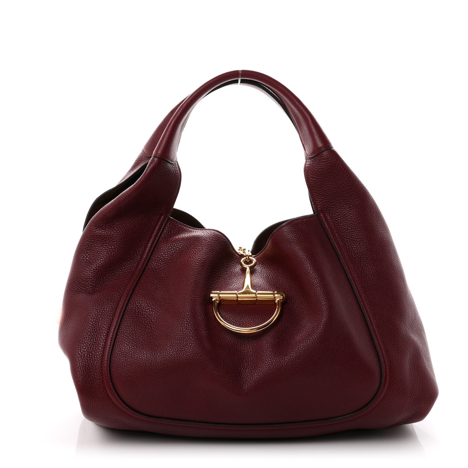 Gucci Grained Calfskin Softbit Maxi Shoulder Bag Rosso Ancora Red