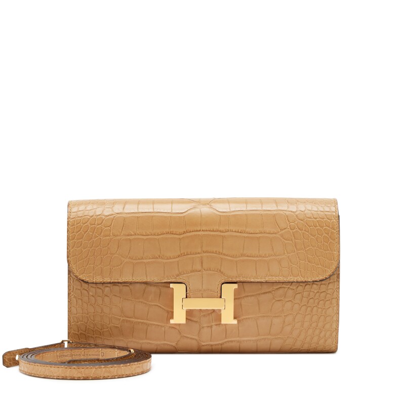 Chai Matte Alligator Constance-To-Go Wallet Gold Hardware, 2025