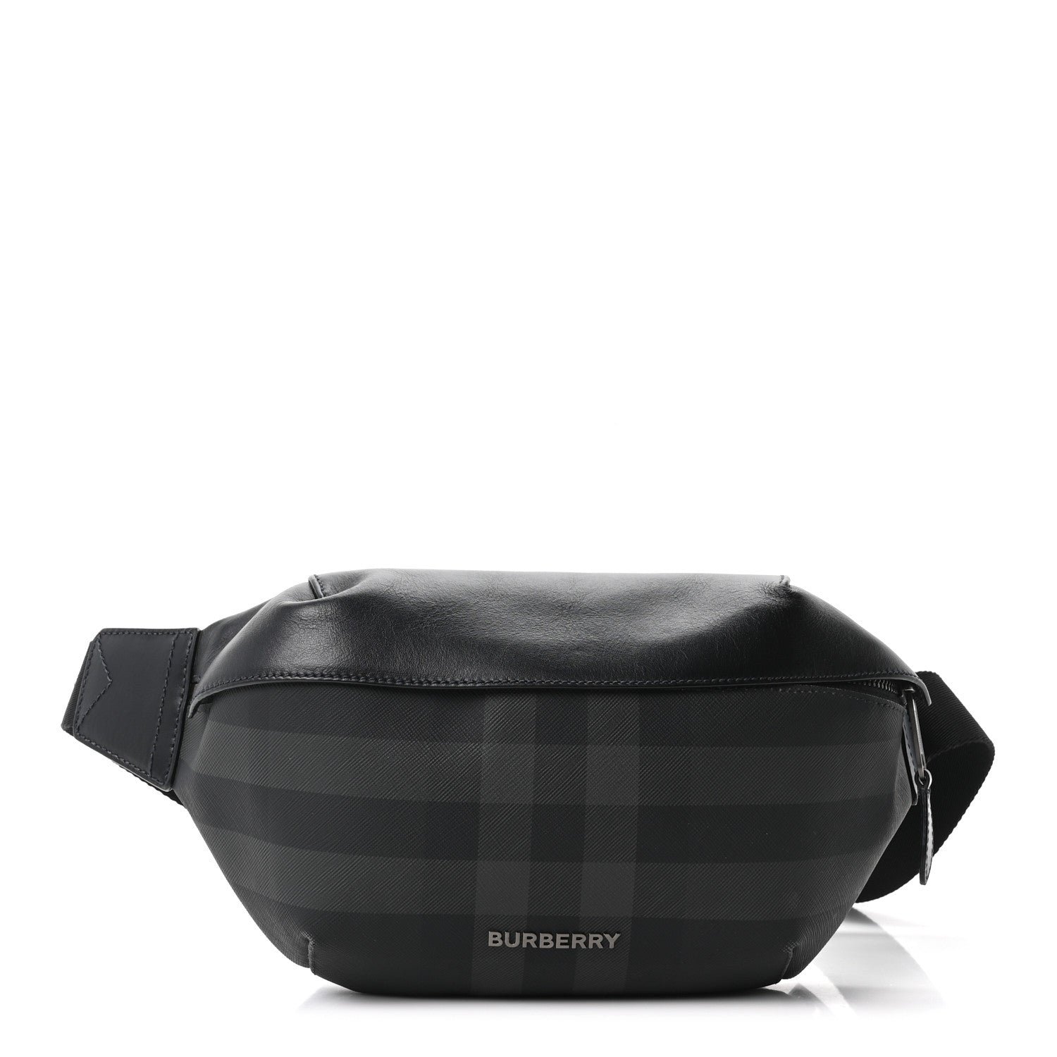 Burberry Charcoal Check Calfskin Sonny Bum Bag Charcoal