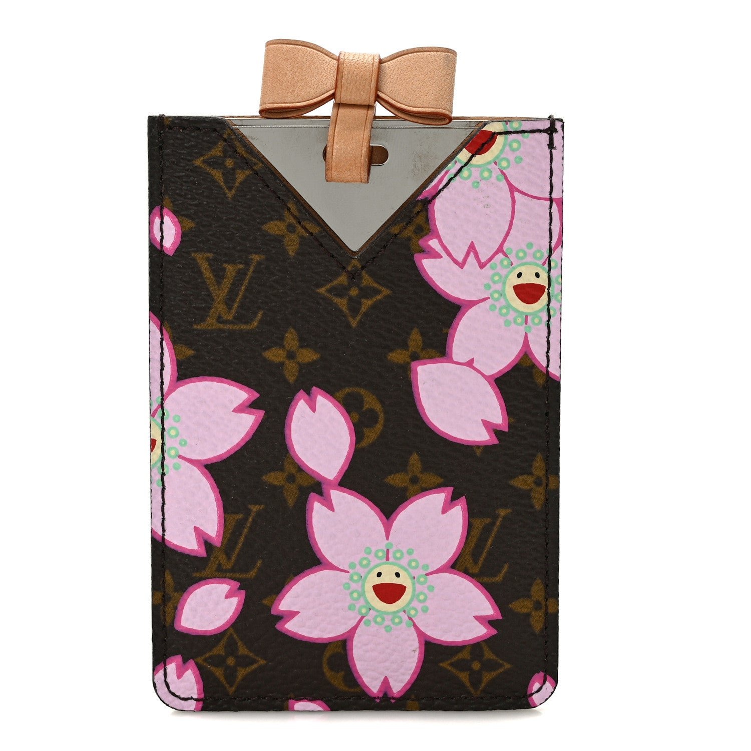 Louis Vuitton Monogram Cherry Blossom Mirror With Case Brown