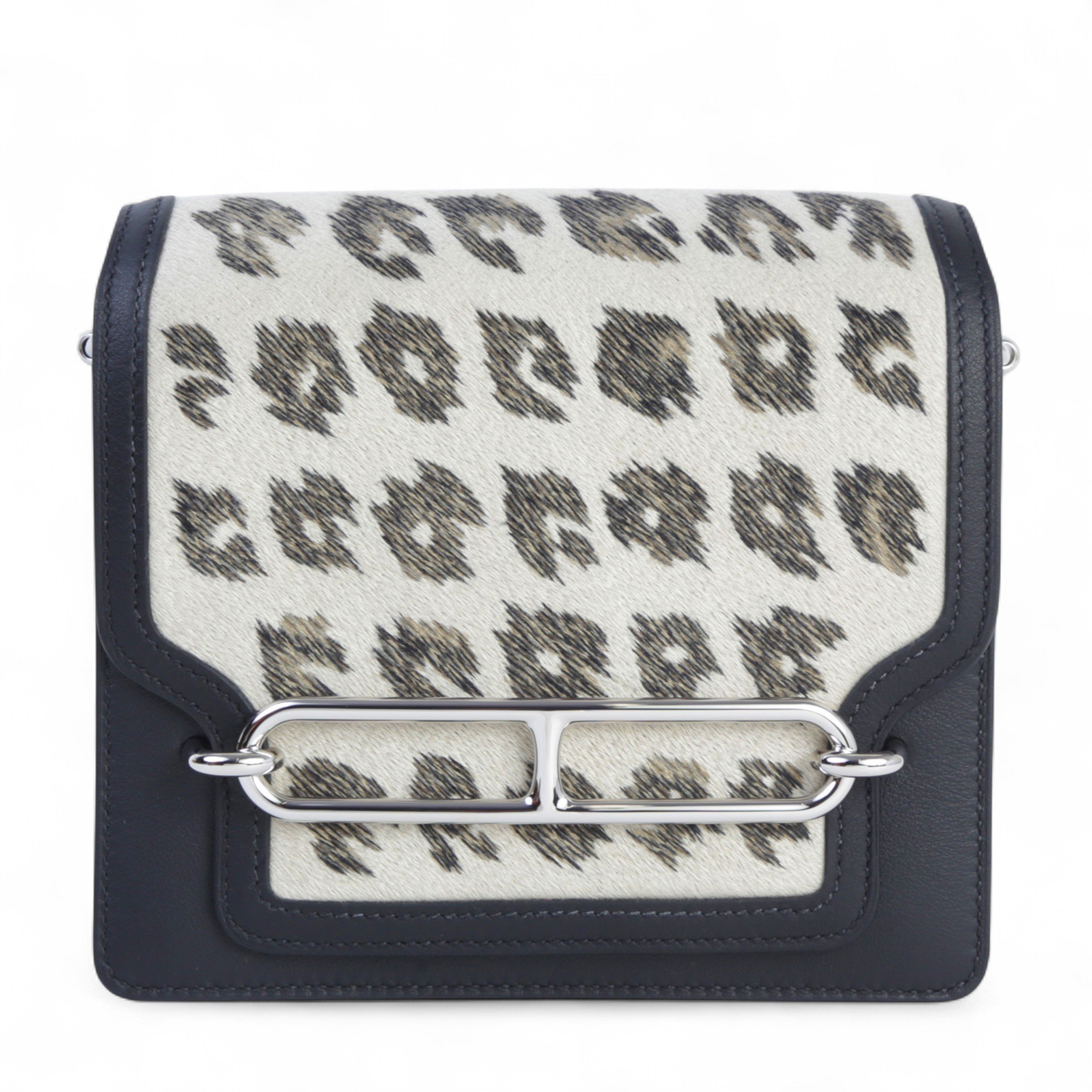 Hermes Unused ( Rank NS ) HERMÈS Roulis Mini Noir (89) Beige Swift Palladium hardware U (2022)